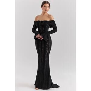 green emerald velvet dress House of CB main image 0